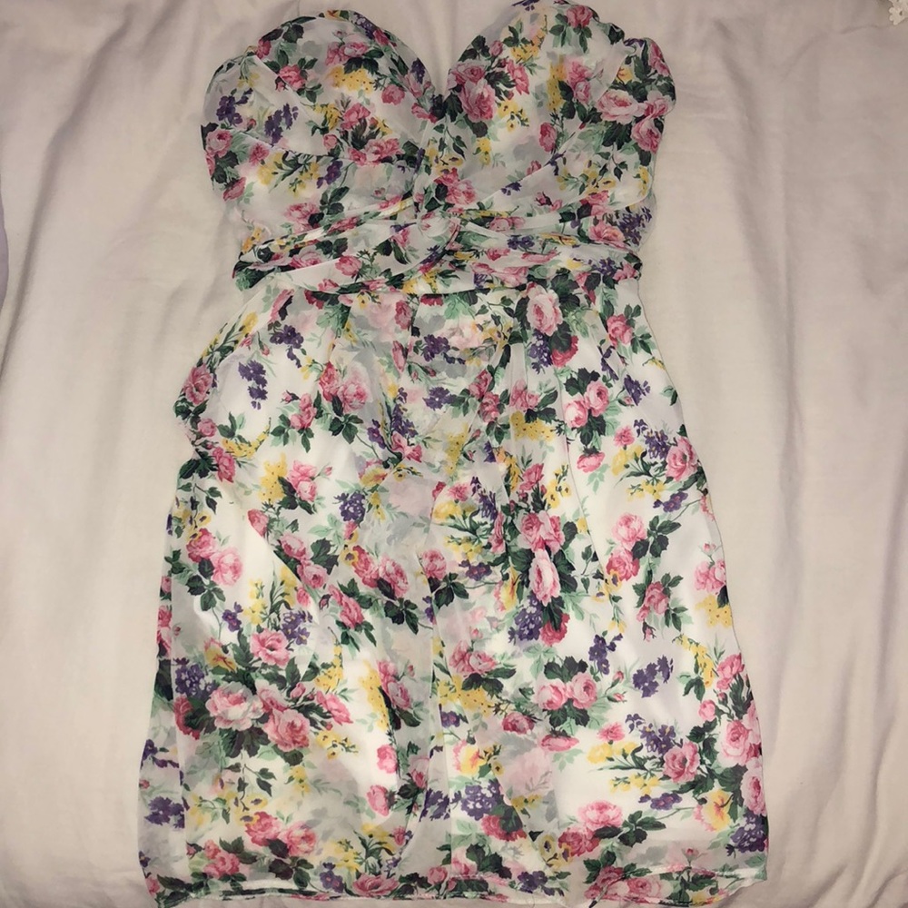 Beautiful floral strapless dress